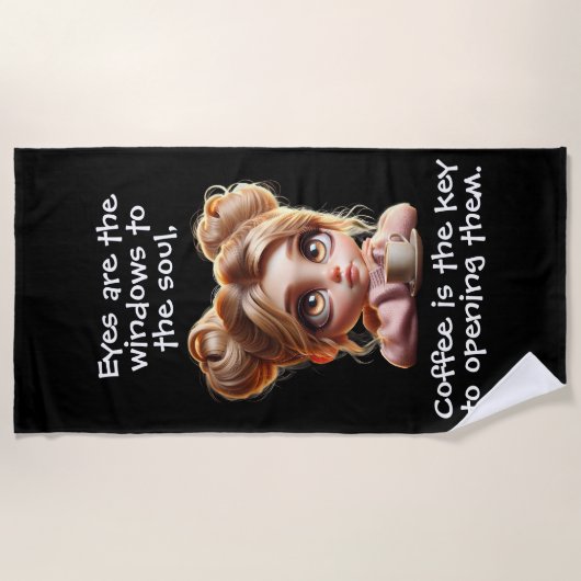 Serviette De Plage La Clé Est Le Café (Devant)