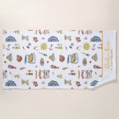 Serviette De Plage La Dolce Vita Méditerranée italienne | Monogramme (Devant)