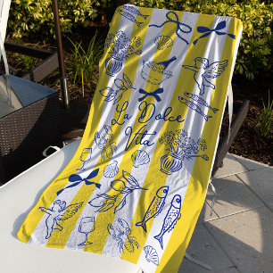 Serviette De Plage La Dolce Vita Thème Italien Fantaisiste