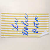 Serviette De Plage La Dolce Vita Vibes d'été italiennes (Devant)