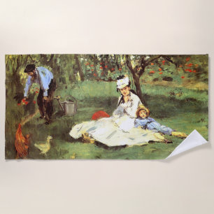 Serviette De Plage La famille Monet dans son jardin Edouard Manet