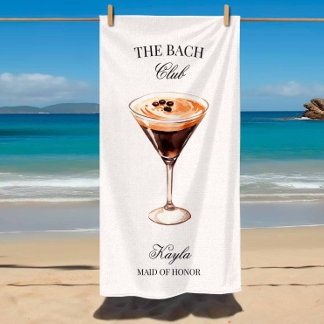 Serviette De Plage La fête de mariage cocktail espresso du Bach Club