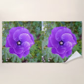 Serviette De Plage "La Fleur Royale : L'Hibiscus Violet" (Devant)