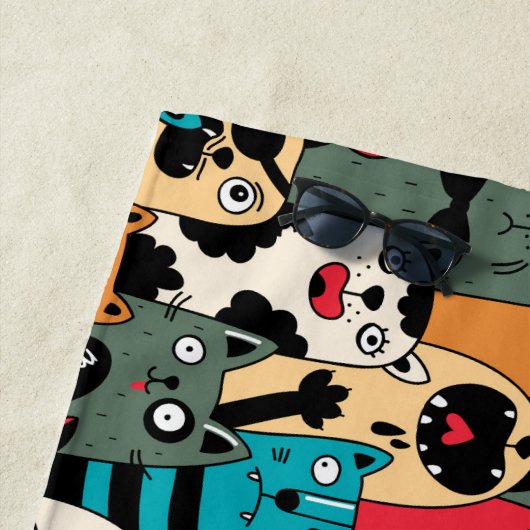 Serviette De Plage La foule des chats (En situation)