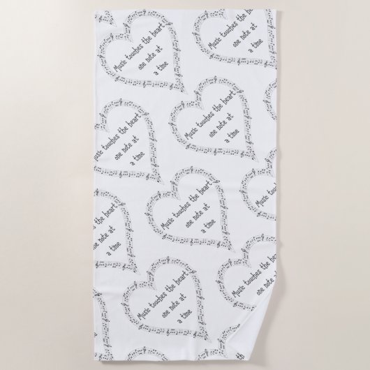 Serviette De Plage La musique touche le coeur inspiré Citation (Devant)