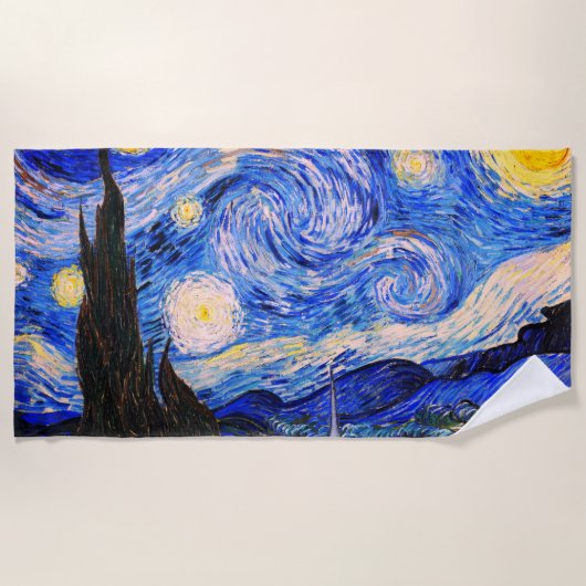 Serviette De Plage La nuit étoilée par Vincent Van Gogh (Devant)