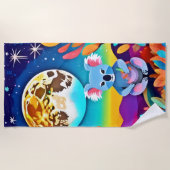 Serviette De Plage La nuit Lune de Koala (Devant)
