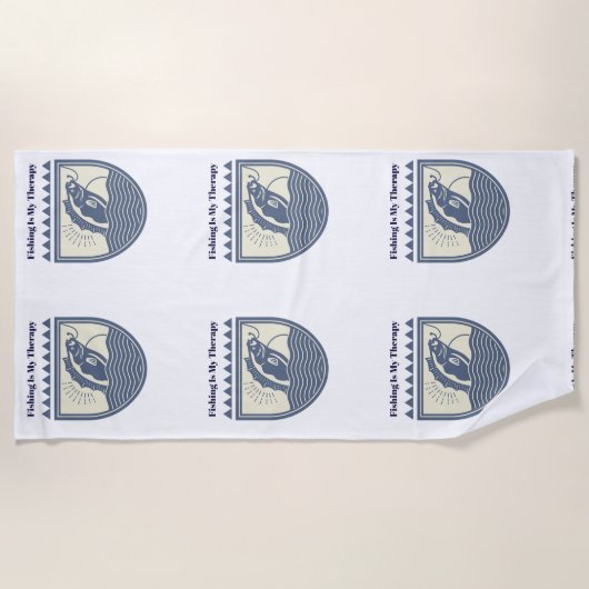 Serviette De Plage La pêche est ma thérapie (Devant)