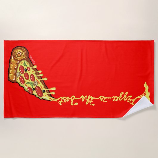 Serviette De Plage La pizza est le meilleur (Devant)