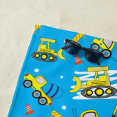 Serviette De Plage La plage des camions de construction (En situation)