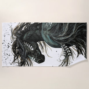 Serviette De Plage La Plage Du Majestic Spirit Horse De Bihrle
