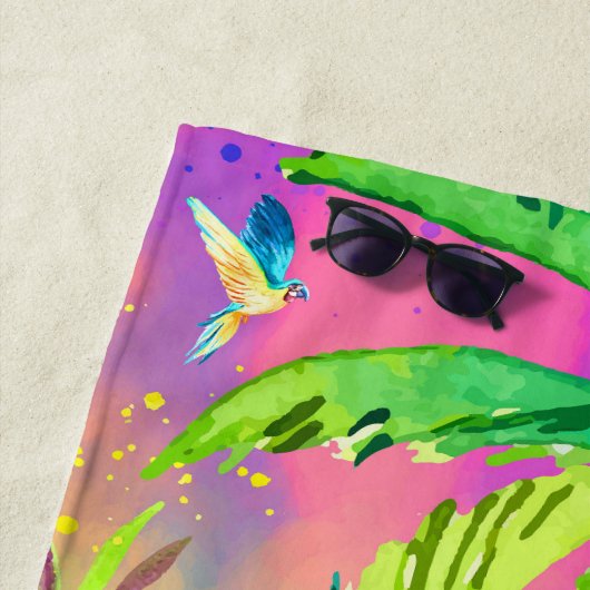 Serviette De Plage La plage est mon Happy Place Beach Towel (En situation)