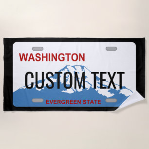 Serviette De Plage La plaque minéralogique de l'état de Washington