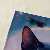 Serviette De Plage La Reine Du Ciel De Chat Noir (En situation)