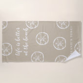 Serviette De Plage La vie est meilleure au dollar beige de sable de p (Devant)