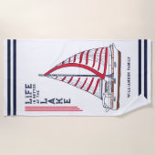 Serviette De Plage La vie est meilleure au lac Bleu Bleu Bleu Bleu Bl (Devant)