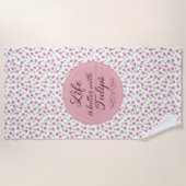 Serviette De Plage La vie est meilleure avec les tulipes - Motif (Devant)