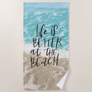 Serviette De Plage La Vie Est Mieux À La Plage