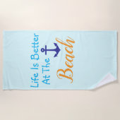 Serviette De Plage La Vie Est Mieux À La Plage (Devant)