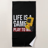 SERVIETTE DE PLAGE LA VIE EST UN JEU À GAGNER (Devant)