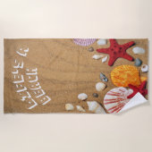 Serviette De Plage La vie est une plage d'été (Devant)