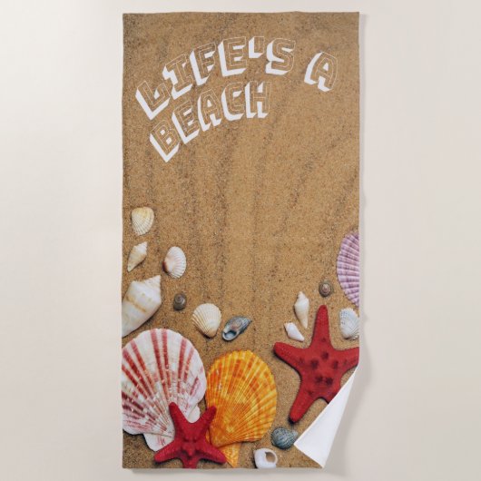 Serviette De Plage La vie est une plage d'été (Devant)