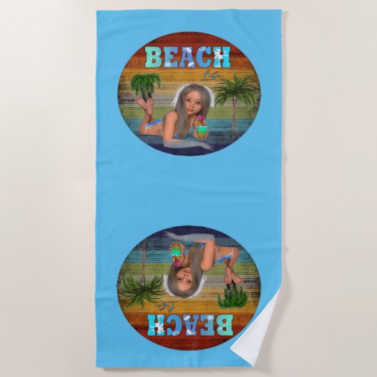 Serviette De Plage La vie estivale à la plage (Devant)