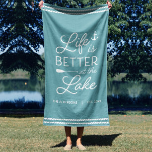 Serviette De Plage La Vie Personnalisée Est Meilleure Au Lac