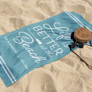 Serviette De Plage La Vie Personnalisée Est Mieux À La Plage