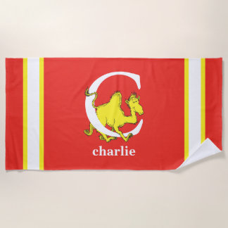 Serviette De Plage L'ABC de Dr Seuss : Lettre C - Blanc | Ajoutez vot