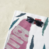 Serviette De Plage Laboratoire jaune, labrador retriever, moderne (En situation)