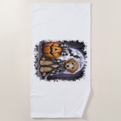 Serviette De Plage Labradoodle chien Carré d'Halloween (Devant)