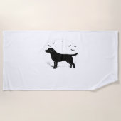 Serviette De Plage Labrador Retriever Dog - Halloween Moon Silhouette (Devant)