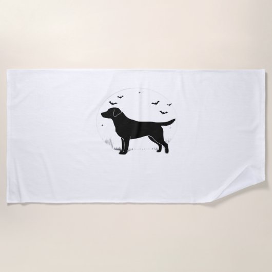 Serviette De Plage Labrador Retriever Dog - Halloween Moon Silhouette (Devant)