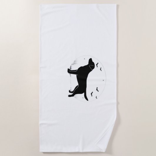 Serviette De Plage Labrador Retriever Dog - Halloween Moon Silhouette (Devant)