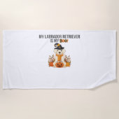 Serviette De Plage Labrador Retriever Halloween Chien drôle Éffrayant (Devant)