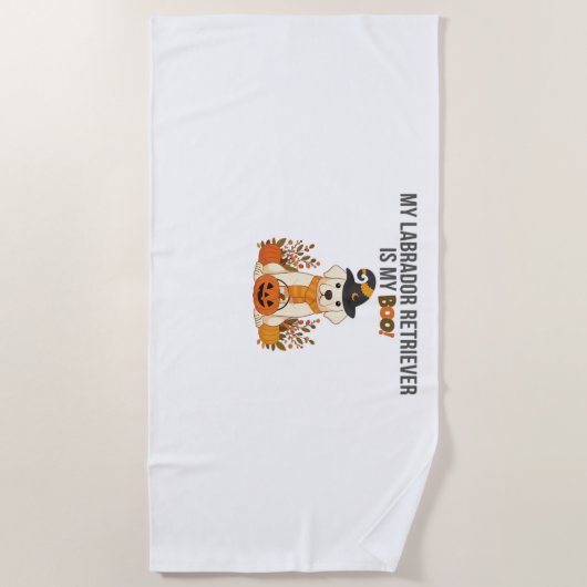 Serviette De Plage Labrador Retriever Halloween Chien drôle Éffrayant (Devant)