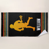 Serviette De Plage Lacrosse vintage personnalisée (Devant)