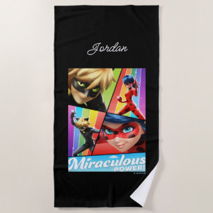 Serviette De Plage Ladybug & Cat Noir Puissance Miraculeuse !