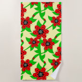 Serviette de plage Ladybug Flowers (Devant)