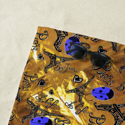 SERVIETTE DE PLAGE LADYBUGS DE PARIS (En situation)