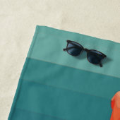 Serviette De Plage Lagon du Flamant rose tropical (En situation)