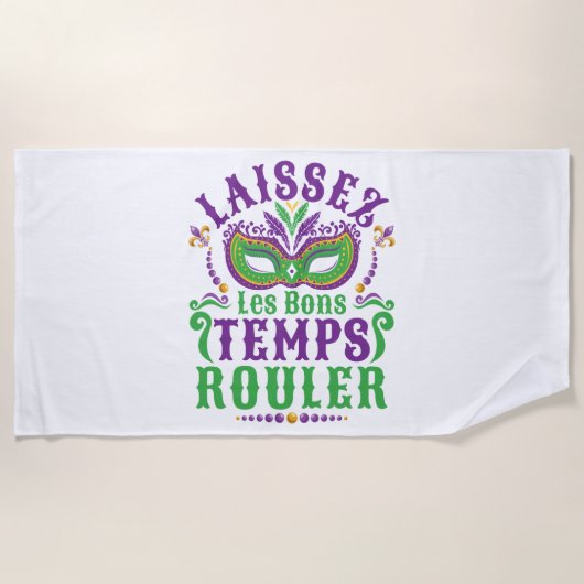 Serviette De Plage Laissez Les Bons Temps Rouler Mardi Gras (Devant)