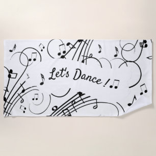 Serviette De Plage Laissez-nous des notes de musique de danse