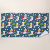 Serviette De Plage Lamas dans le motif de lunettes de soleil (Devant)