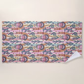 Serviette De Plage Lamas sur le motif de rayures (Devant)