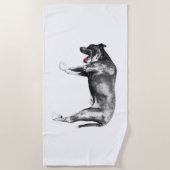 Serviette De Plage Lame minuscule - Accent couleur chien (Devant)