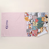 Serviette De Plage L'amour des chats (Devant)