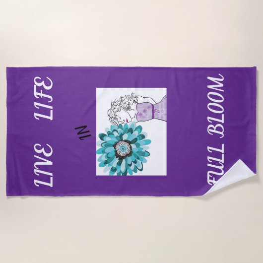 Serviette De Plage L'amour des fleurs (Devant)