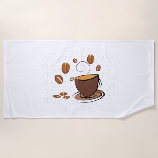 Serviette De Plage L'amour du café (Devant)